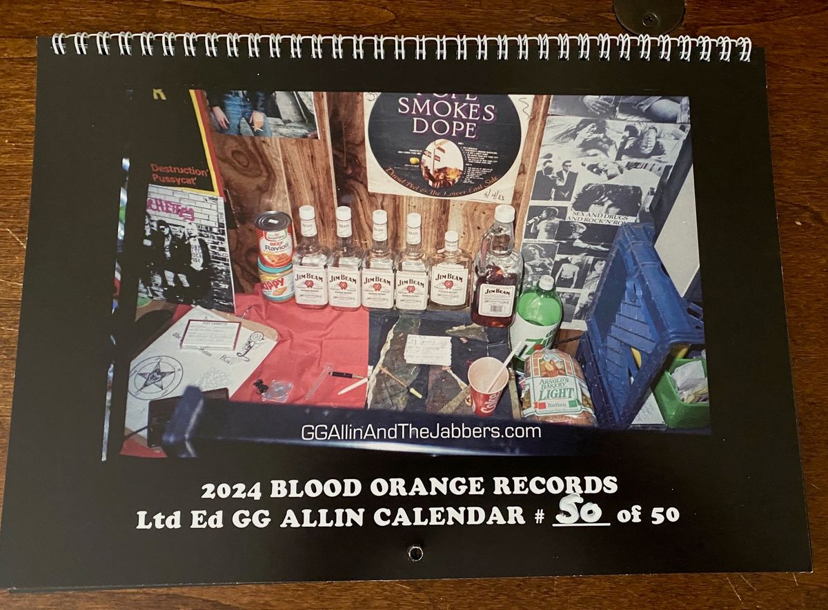 ONE LEFT - 2024 GG Allin Wall Calendar Ltd Ed Hand #'d Only 50