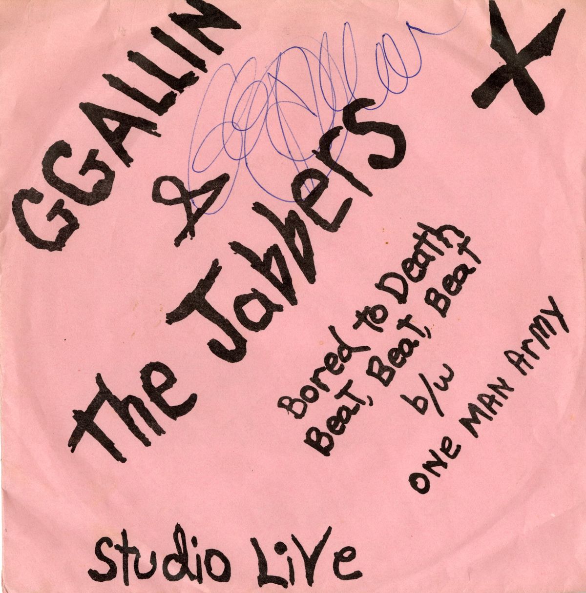 #75 GG Allin Bored To Death (Knives version) SIGNED original 7"