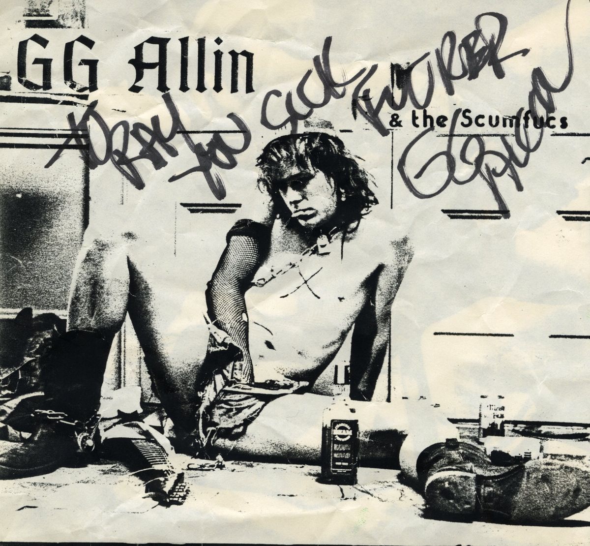 #89 GG Allin & The Scumfucs 4-Song original 7" 1985 (IWFYBO) SIGNED