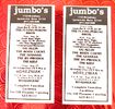 #1 Set Of 2 Original Jumbo's Card Stock Adverts/Tickets