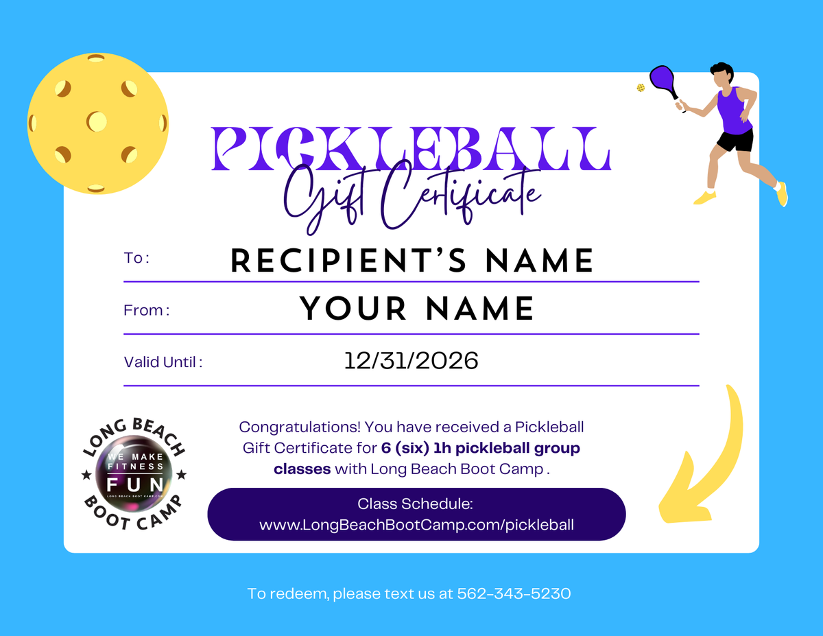Gift Certificate: Pickleball 6-Pack