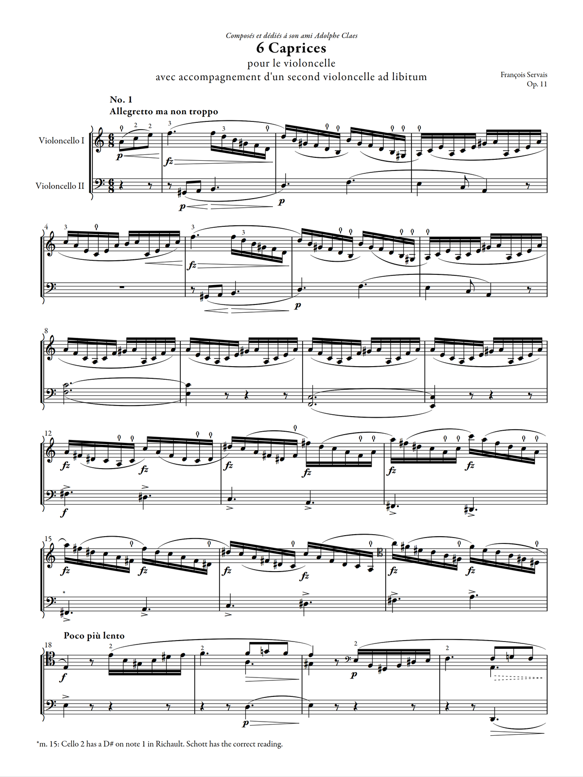 Servais - 6 Caprices, Op. 11 (Critical Edition)