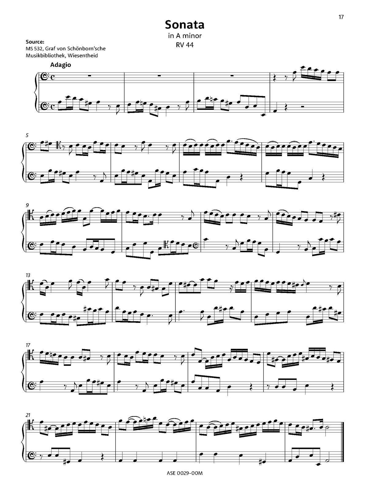 Vivaldi - Cello Sonatas RV 47, 46, 44 (Critical Edition, Secondary Sources)