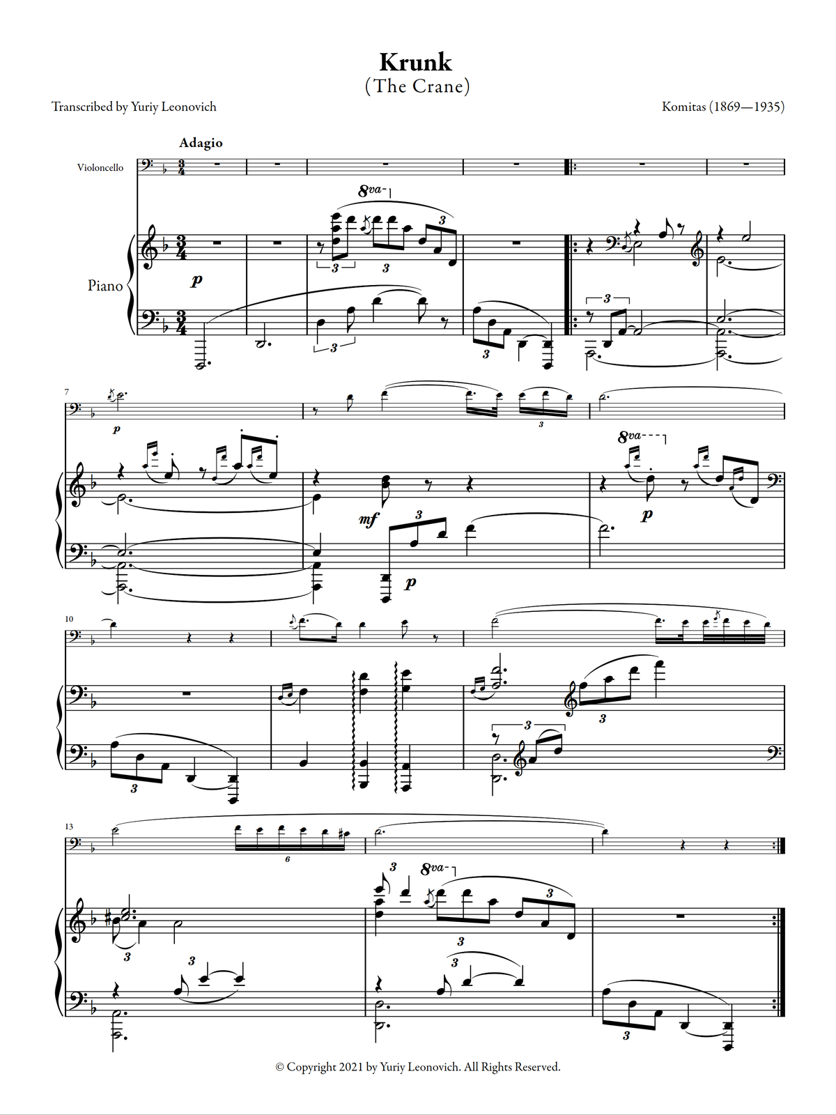 Komitas - Krunk (The Crane)