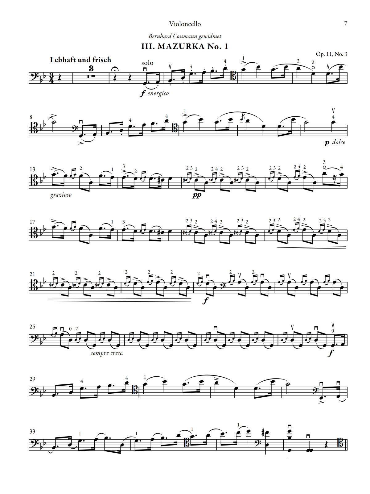 Popper - Widmung, Humoreske, and Mazurka No. 1, Op. 11 (Urtext Edition)