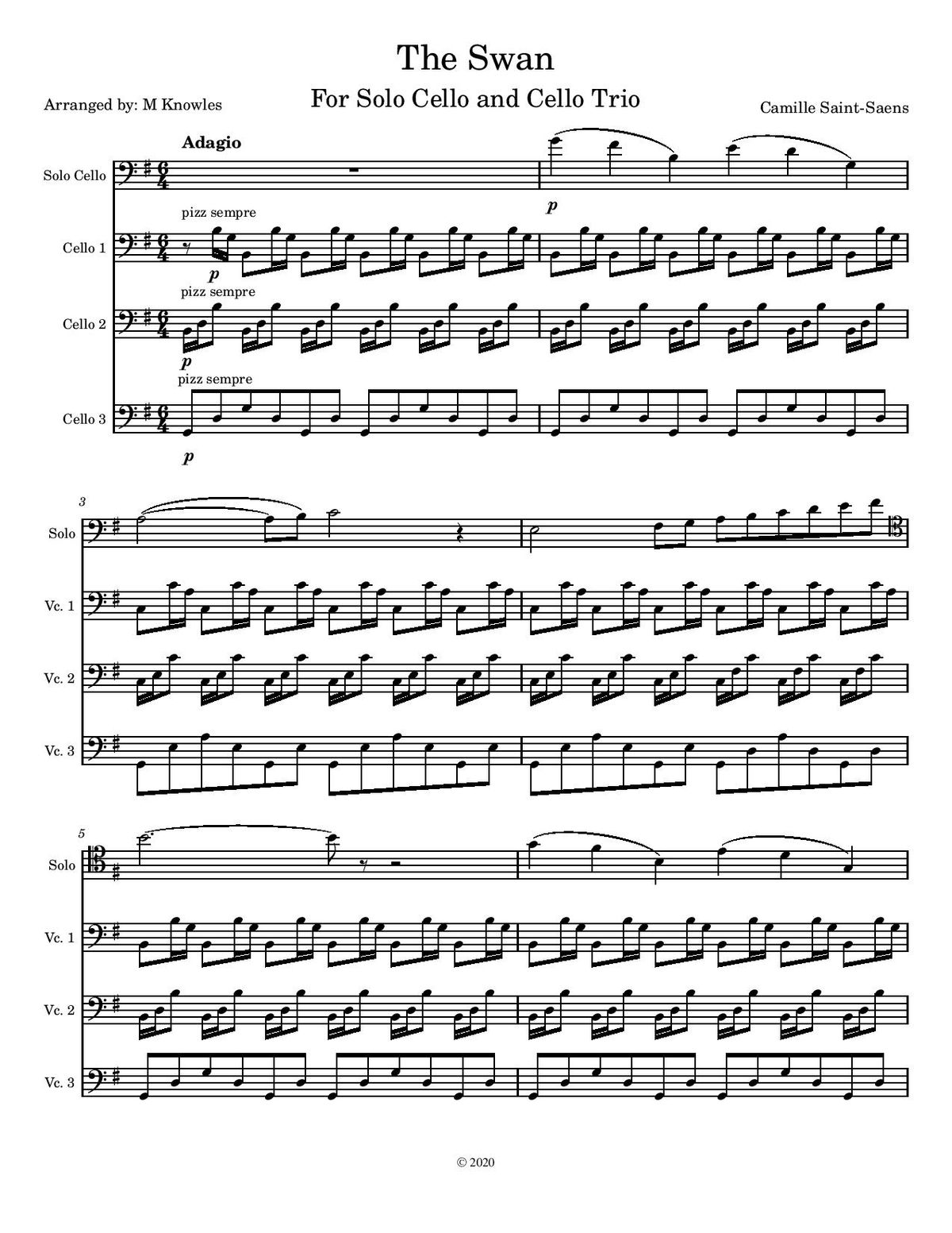 The Swan for Solo Cello and Cello Ensemble