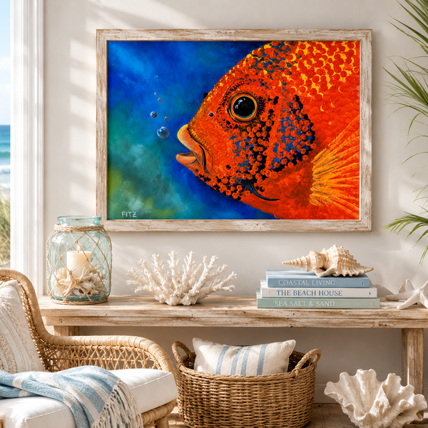 Oscar In Orange No.1 - An Original Acrylic Painting by Ricky Fitzpatrick