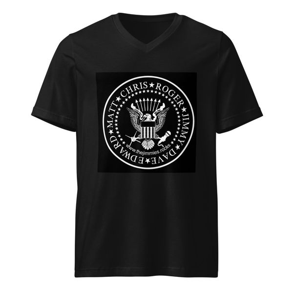Unisex V-Neck Tee Jimmies Logo on Front