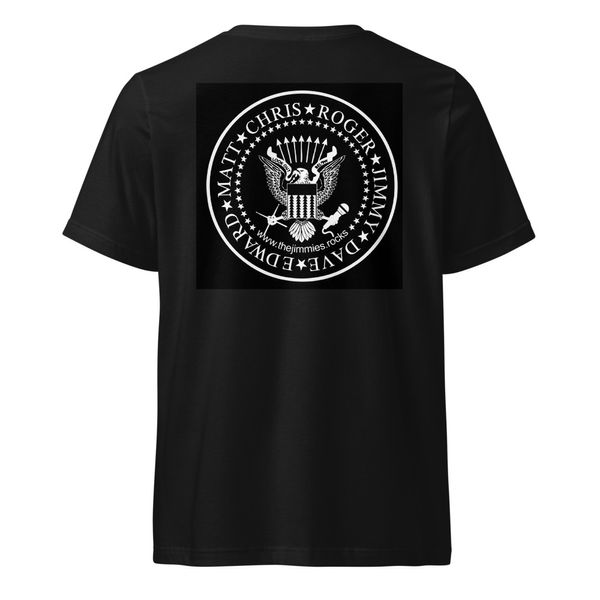Unisex V-Neck Tee Jimmies Log on Back