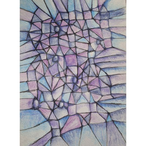 Wall art, Line art blue