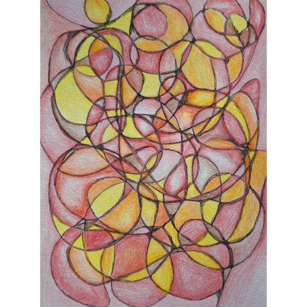 Wall art, line art red