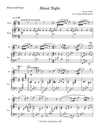 "SILENT NIGHT" - Sheet Music for Flute & Piano - Instant Download
