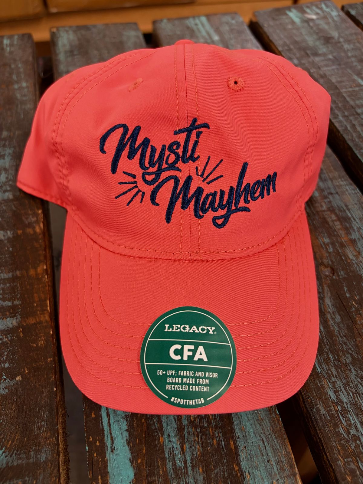 Unisex OSFM adjustable Autographed Mysti Mayhem Hat Neon Orange