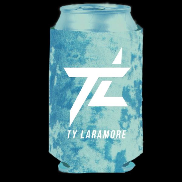 "TL" Velvet Koozie- Dusty Blue/White