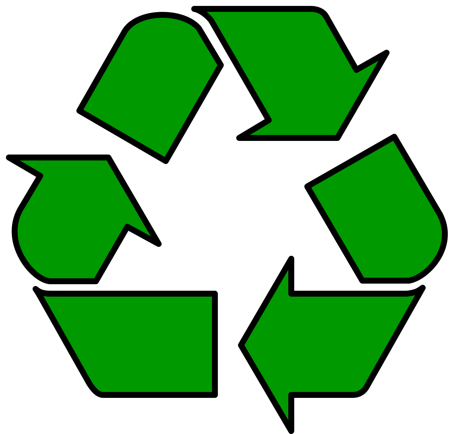 Green recycling symbol