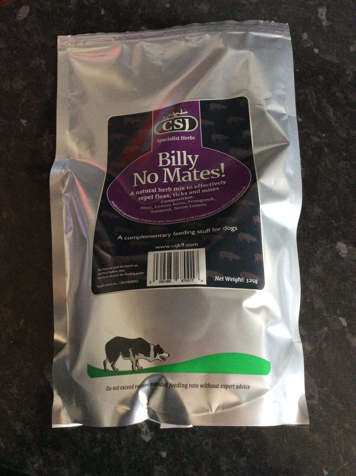 Billy No Mates - natural flea Repellent 325g