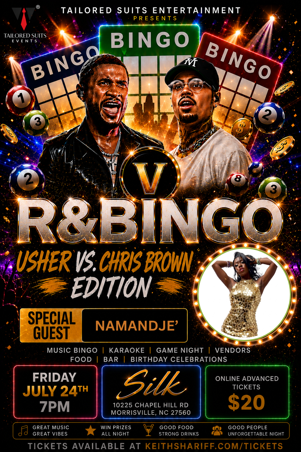 BINGO WITH NAMANDJE’ DISCOUNTED R&Bingo: Usher VS Chris Brown Edition Admission (Copy)