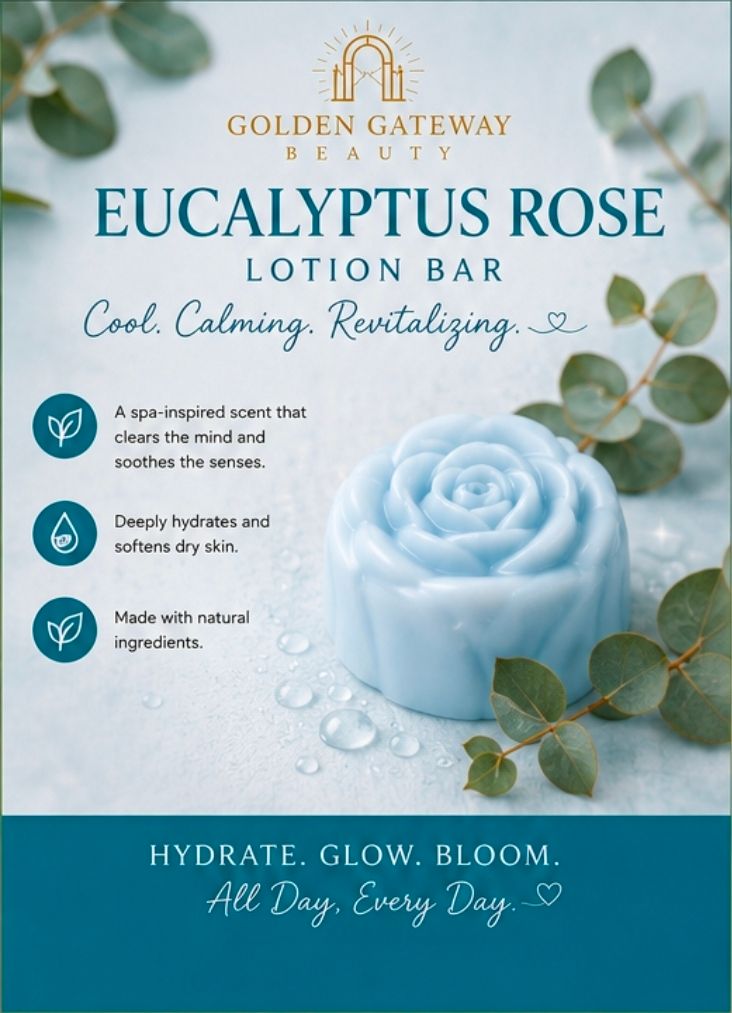 Eucalyptus Rose Lotion Bar (Mint Green)