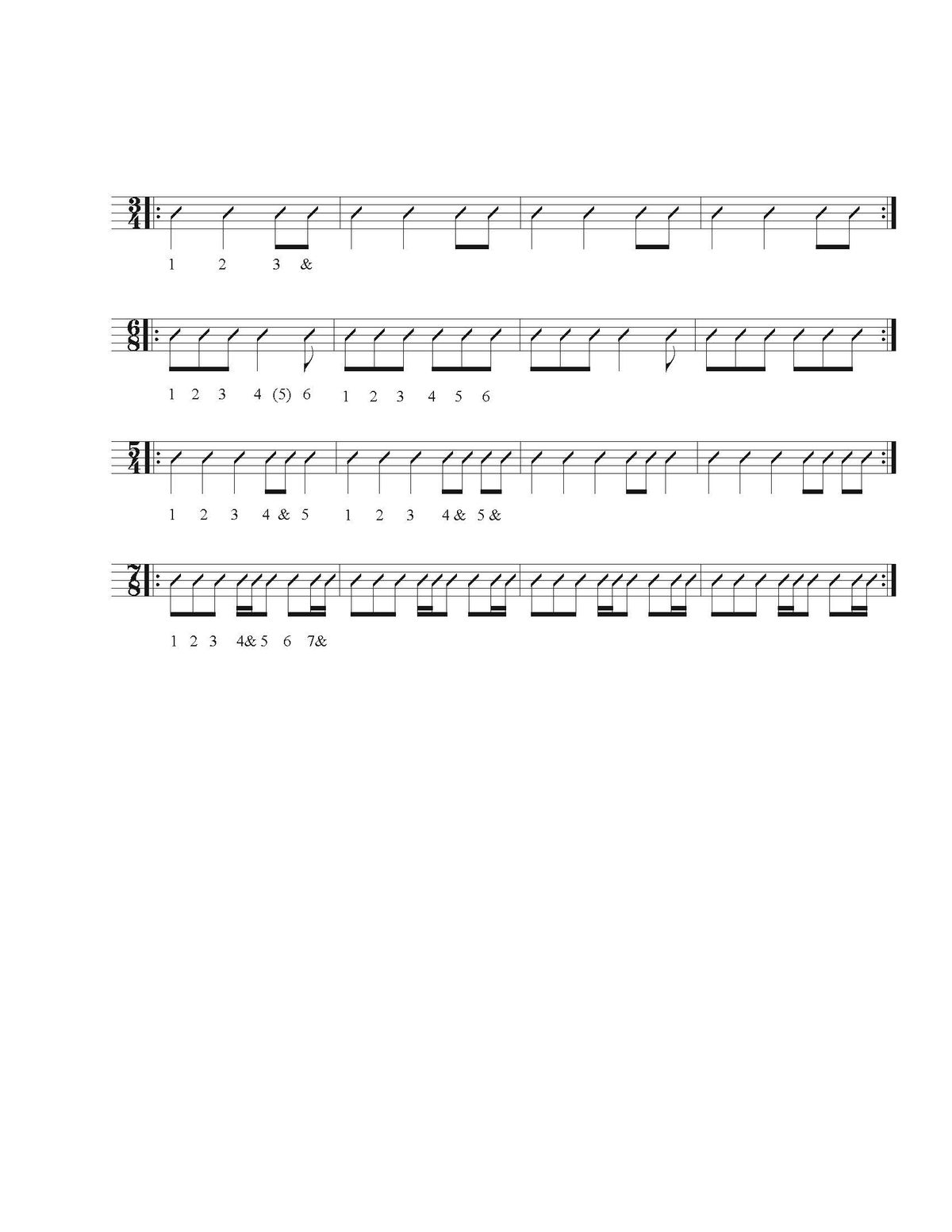 Odd Time Signature Strumming Varieties
