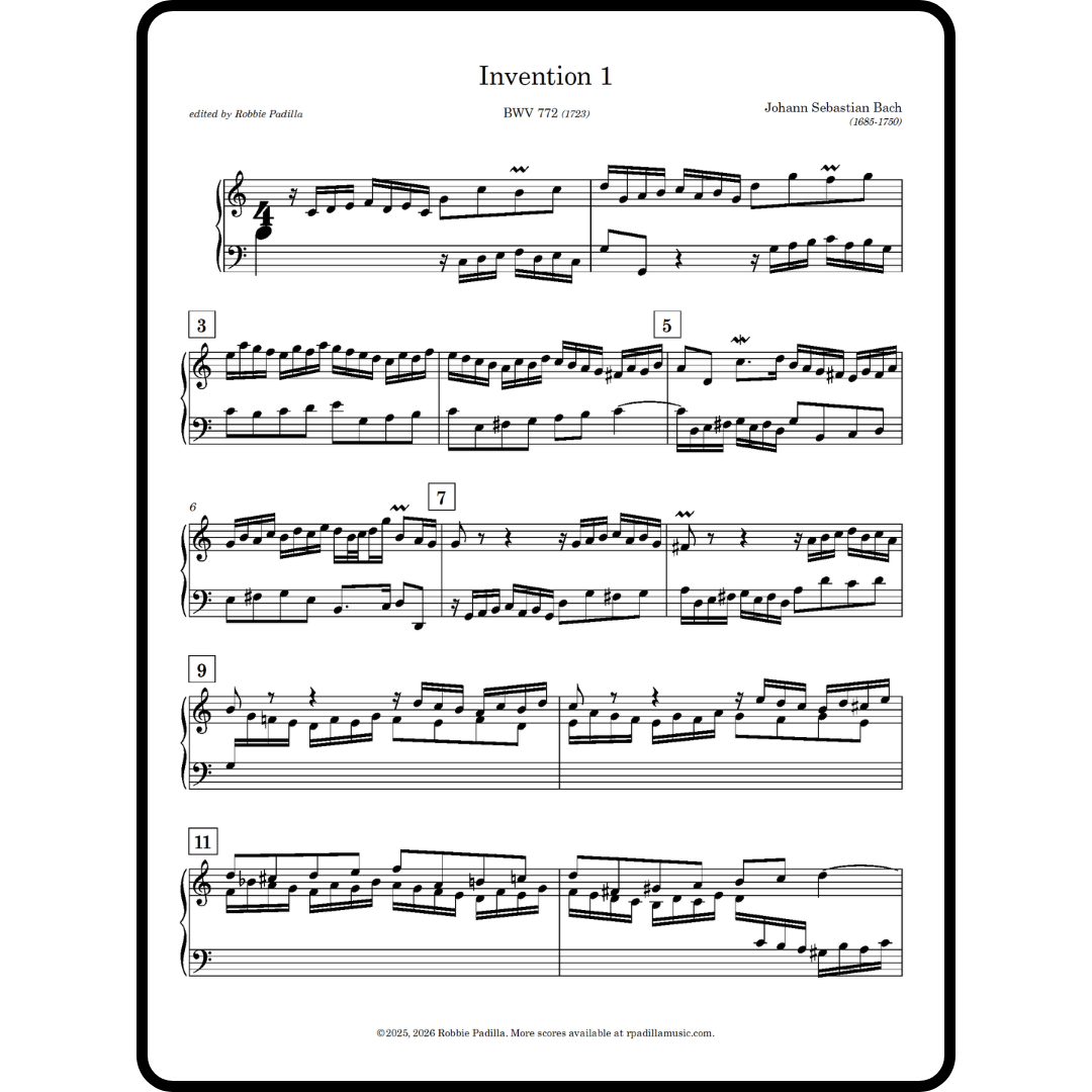 JS Bach: Invention No. 1, BWV 772