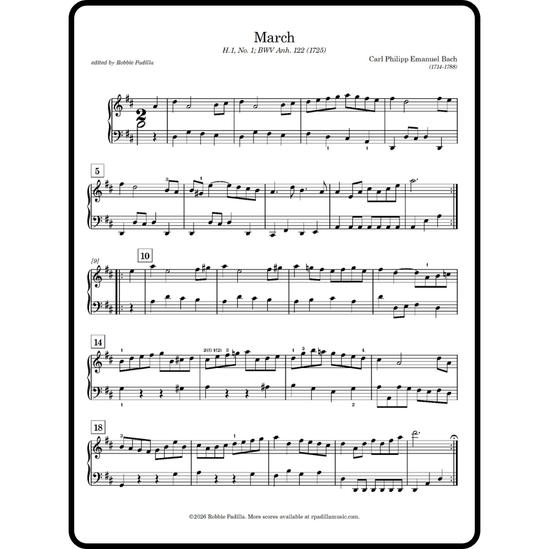CPE Bach: March in D
