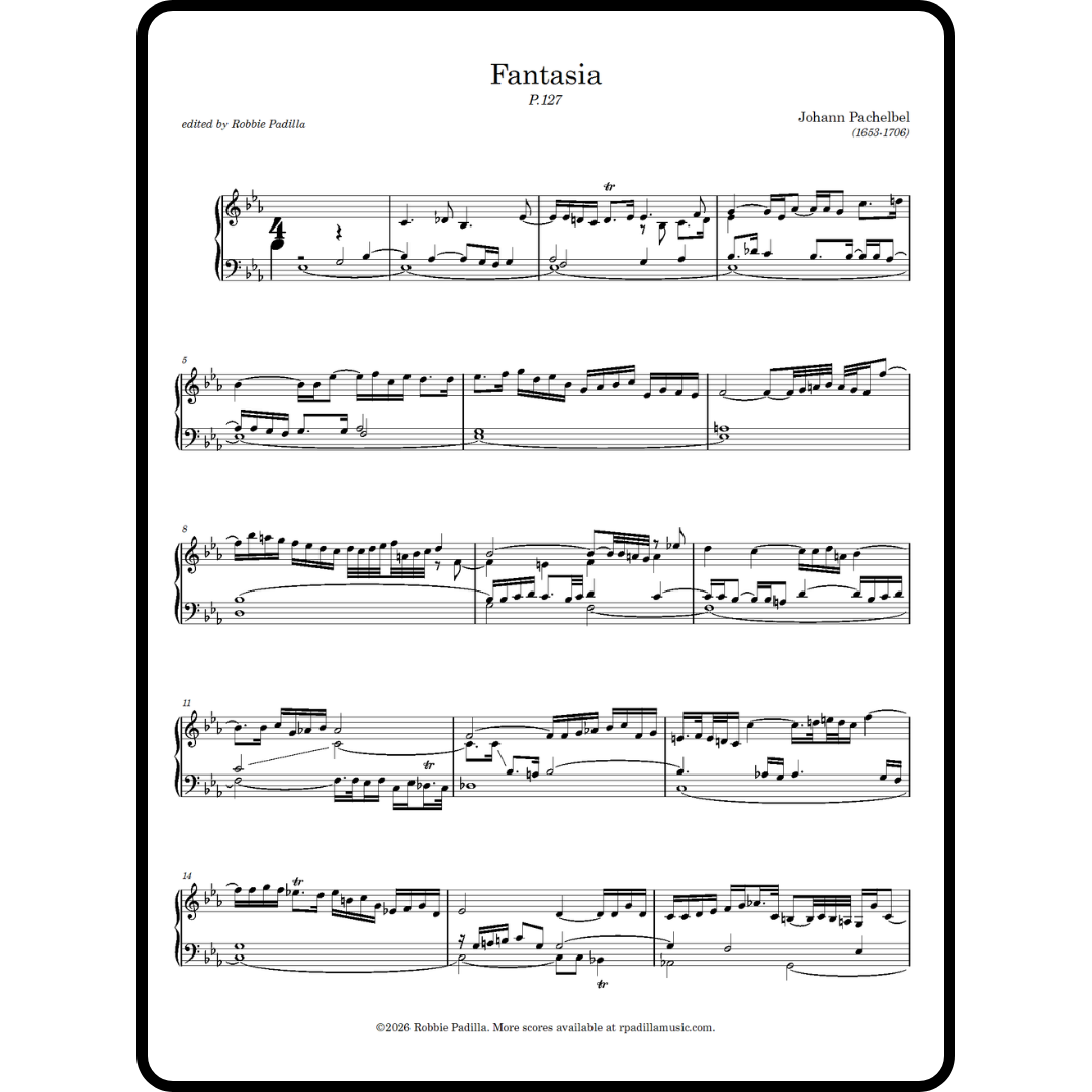 Pachelbel, Fantasia in E-flat, P.127