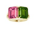 “Sorority Bloom” Peridot & Pink Topaz Ring