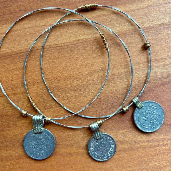 Recycled Guitar String "25 Coin" Bracelet