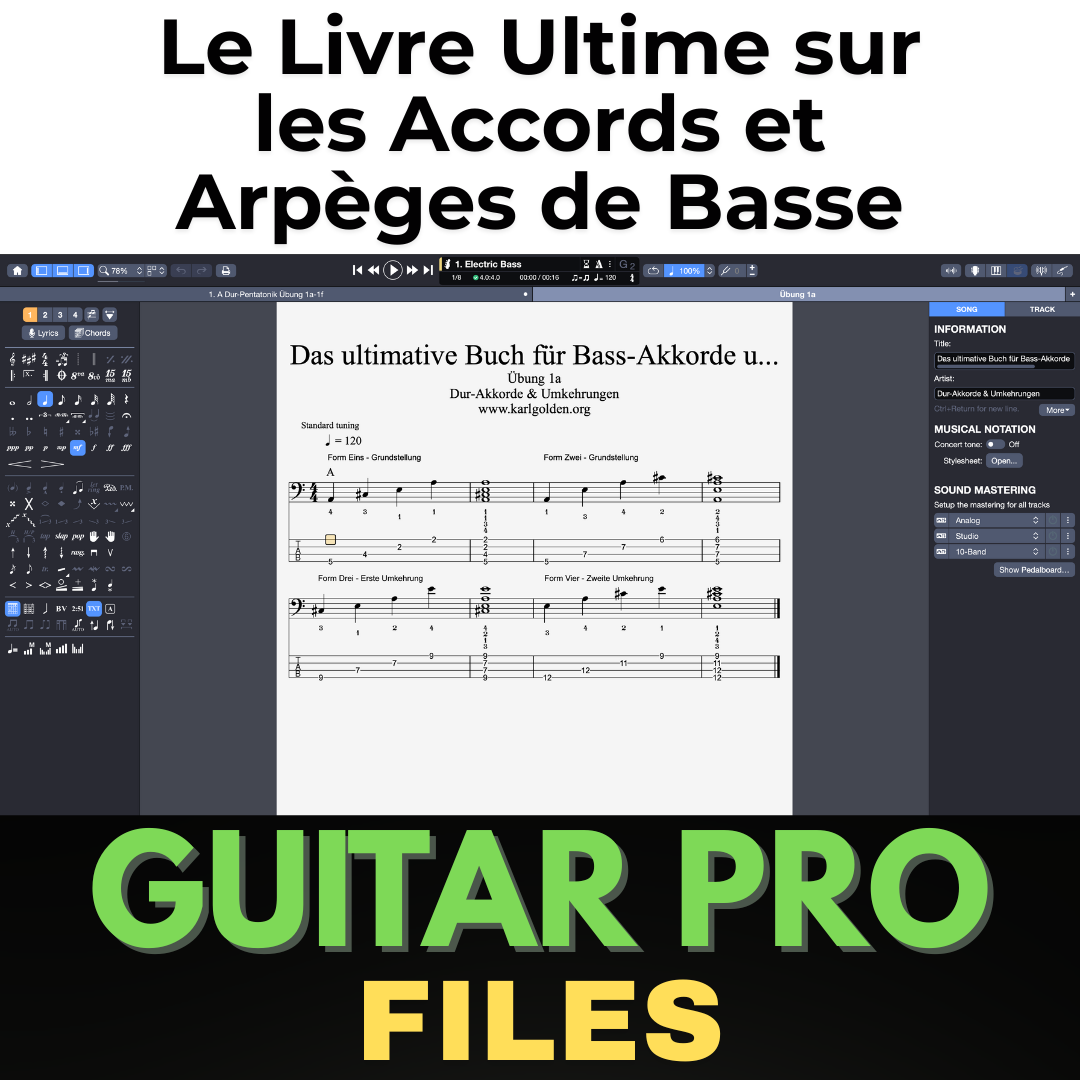 Pack d'extension Bass Chords & Arpeggios : fichiers Guitar Pro