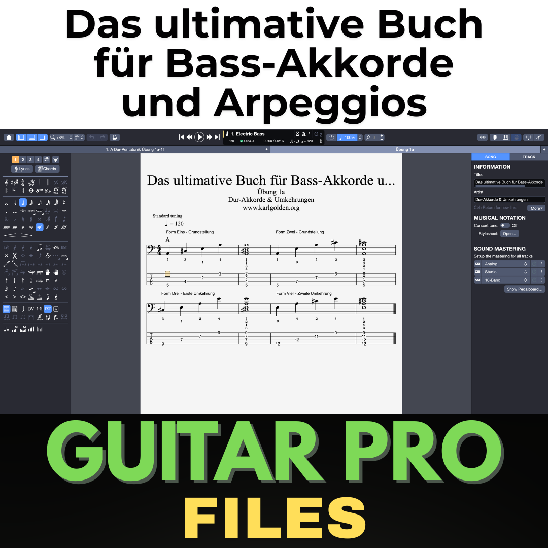 Bass-Akkorde & Arpeggios Erweiterungspaket: Guitar Pro-Dateien