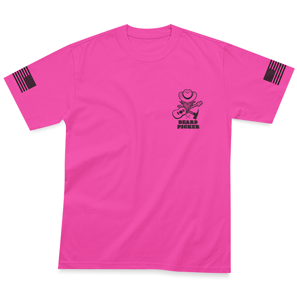 Beard Picker Logo Tee - Safety Pink