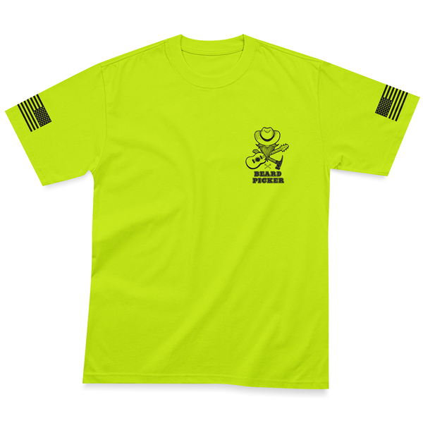 Beard Picker Logo Tee - Safety Green