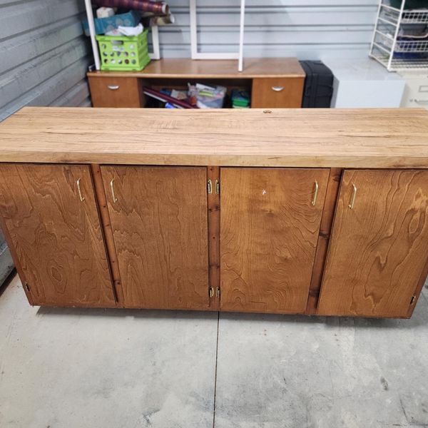 Wood Storage Cabinet with Work surface