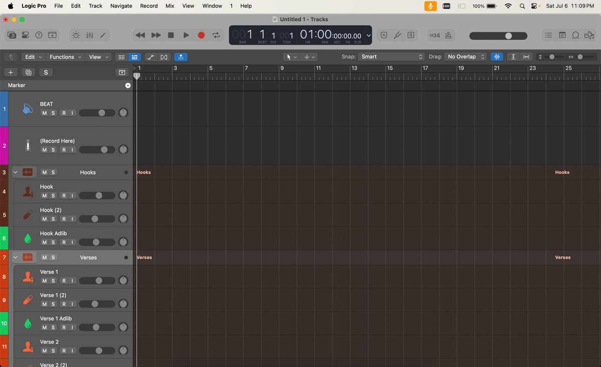 Logic Pro Recording Template