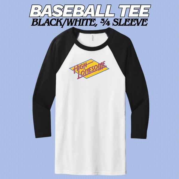 Baseball Tee: Retro, 3/4 Sleeve