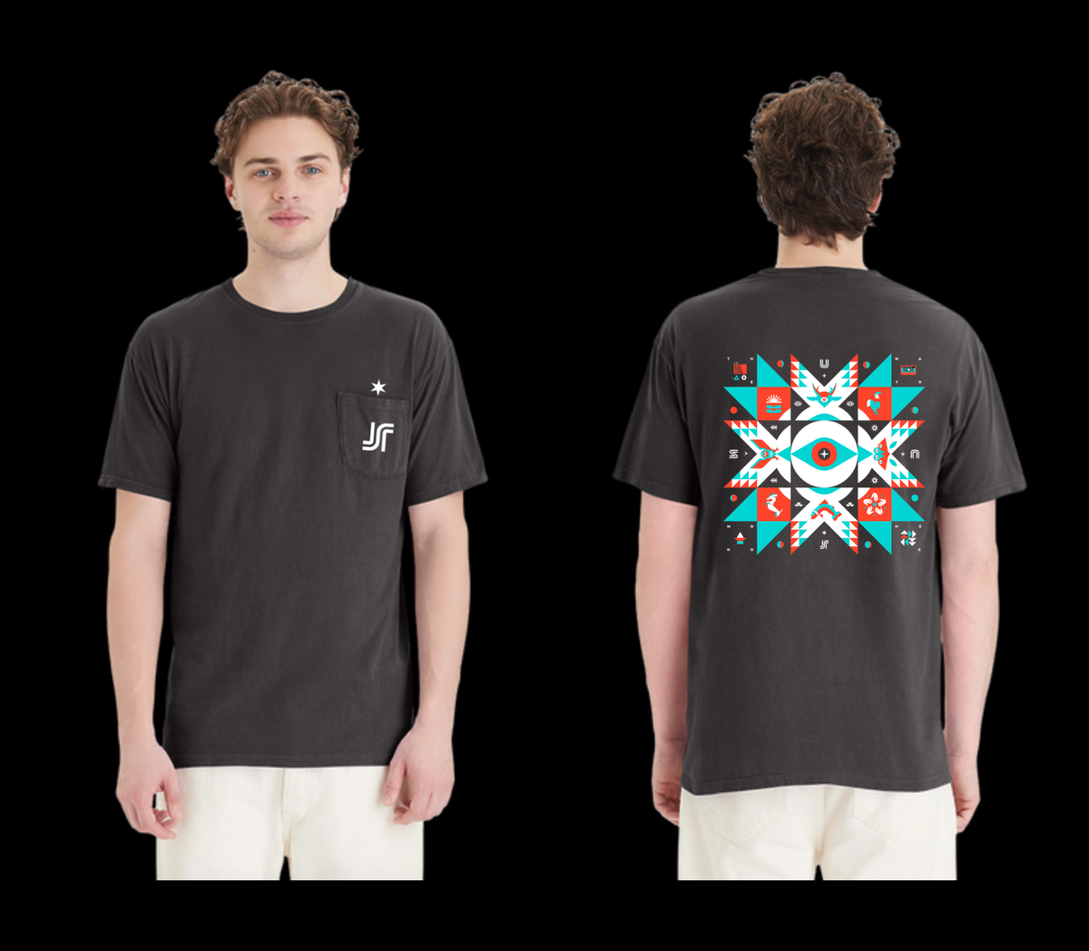 Many Moon Hex - Men's Garment Dyed Pocket Tee