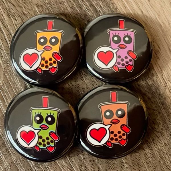 Boba Birds 1.25" Buttons Set