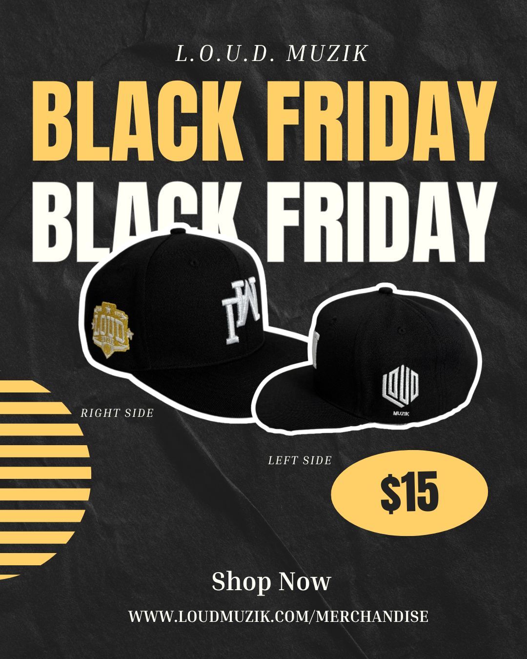 LOUD MUZIK Upside-Down LM Logo Hat – Gold Crest