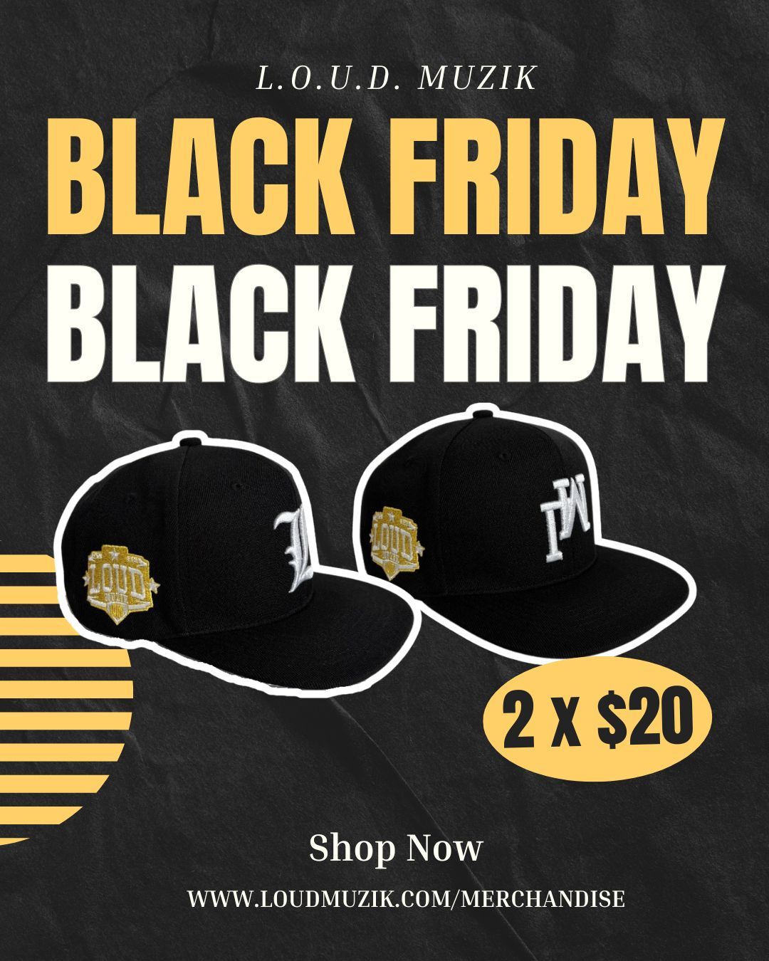 L.O.U.D. Gold Crest Pack (2 Hats)