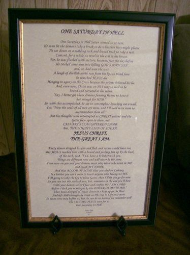 Single Poem - One Saturday In Hell