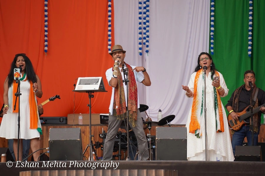 Kadak Chai singers performing at IAGB India Day 2024 at the Hatch Shell Boston