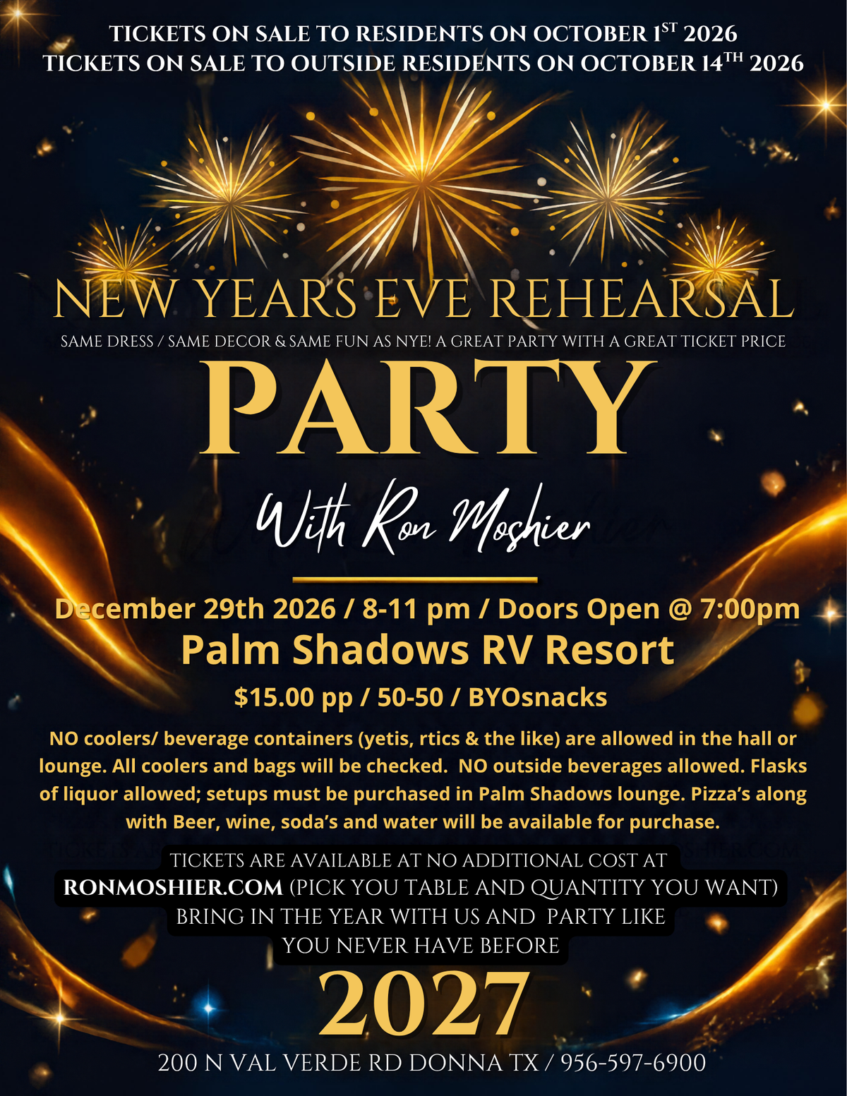 12-29-2026 Ron Moshier NYE's Rehearal Party (Table 18)