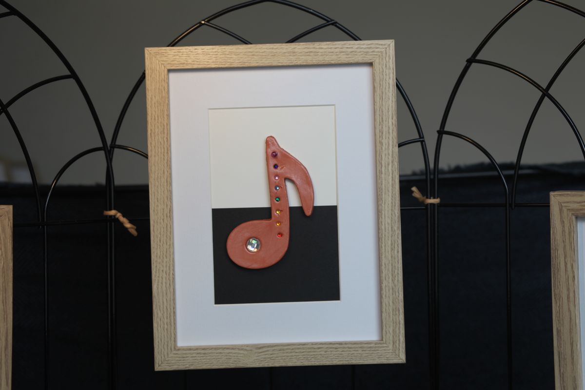 Framed Chakra Musical Note with Centre Stone