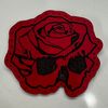 Red RoseSkull Leather Patch