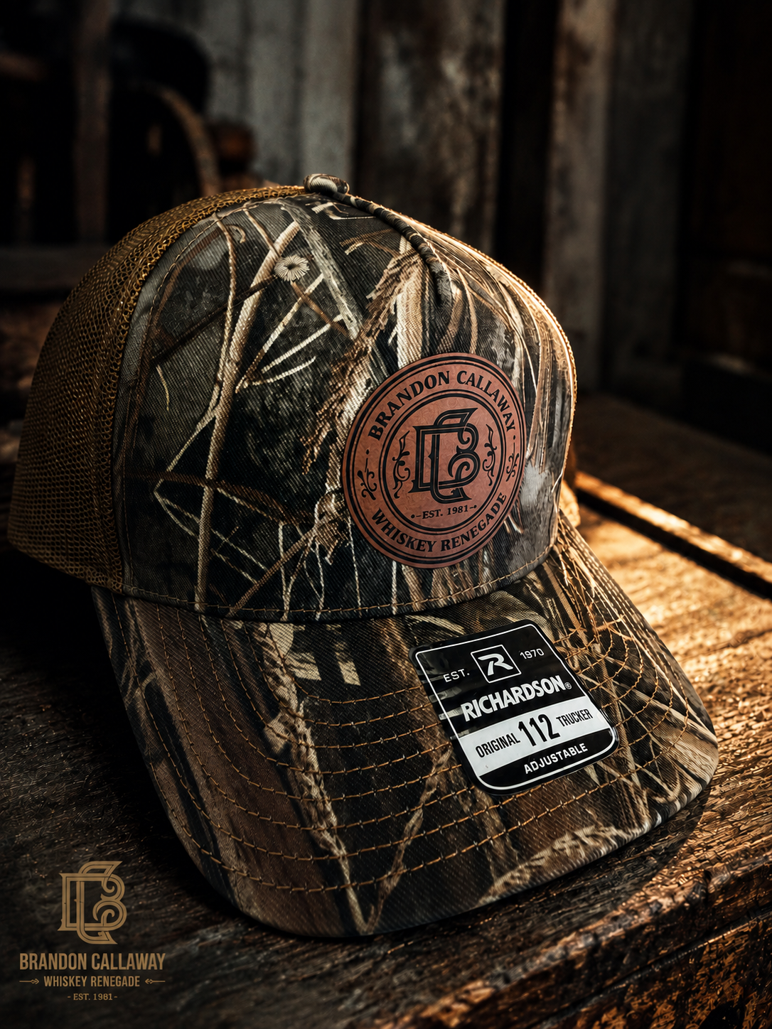 Whiskey Renegade Camo Trucker Hat