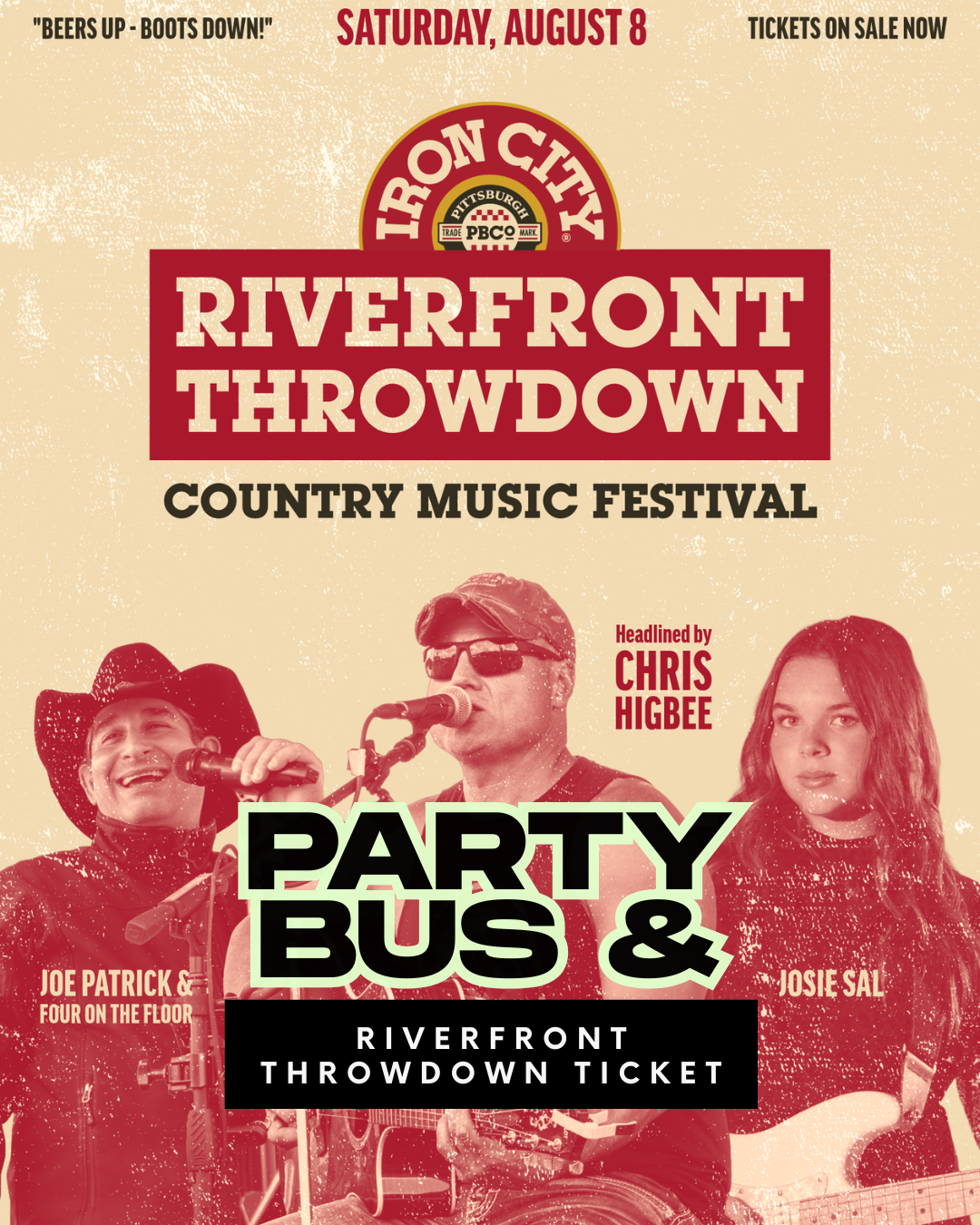 August 8 - Party Bus & Iron City Brewery Riverfront Throwdown Ticket