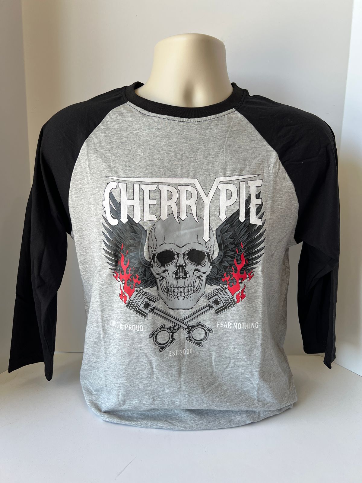 Unisex "Skull/Wing/Fire" 3/4 Sleeve Baseball T-Shirt