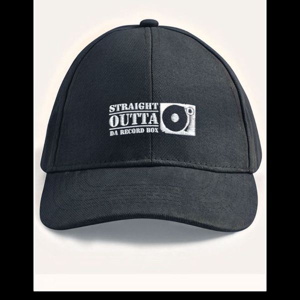 Straight Outta Da Record Box Baseball Cap | DJ Vinyl Turntable Embroidered Hat | Music Lover Headwear