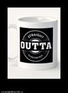 Straight Outta Da Record Box Coffee Mug | Vinyl DJ Music Lover Gift Idea | Unique 11oz Ceramic Cup