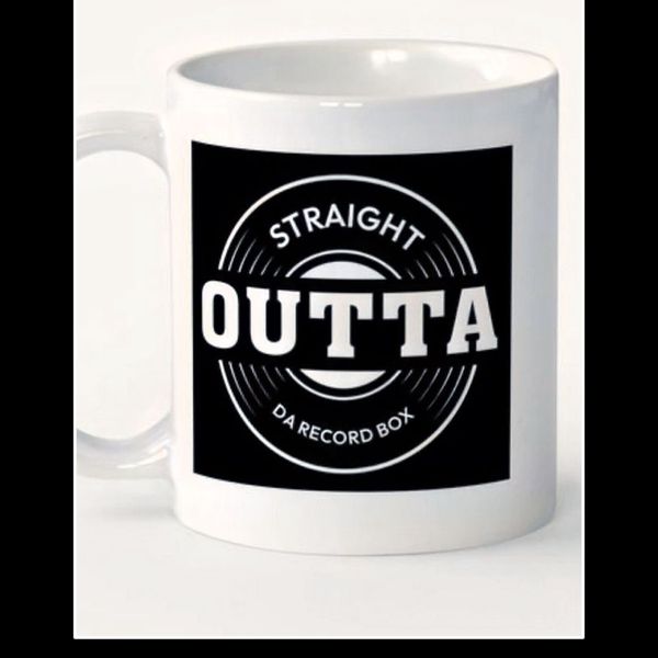 Straight Outta Da Record Box Coffee Mug | Vinyl DJ Music Lover Gift Idea | Unique 11oz Ceramic Cup